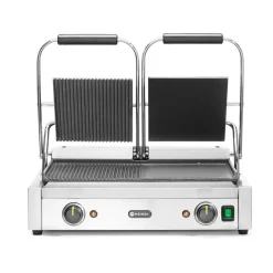 Hendi Contactgrill - dubbele versie half geribd