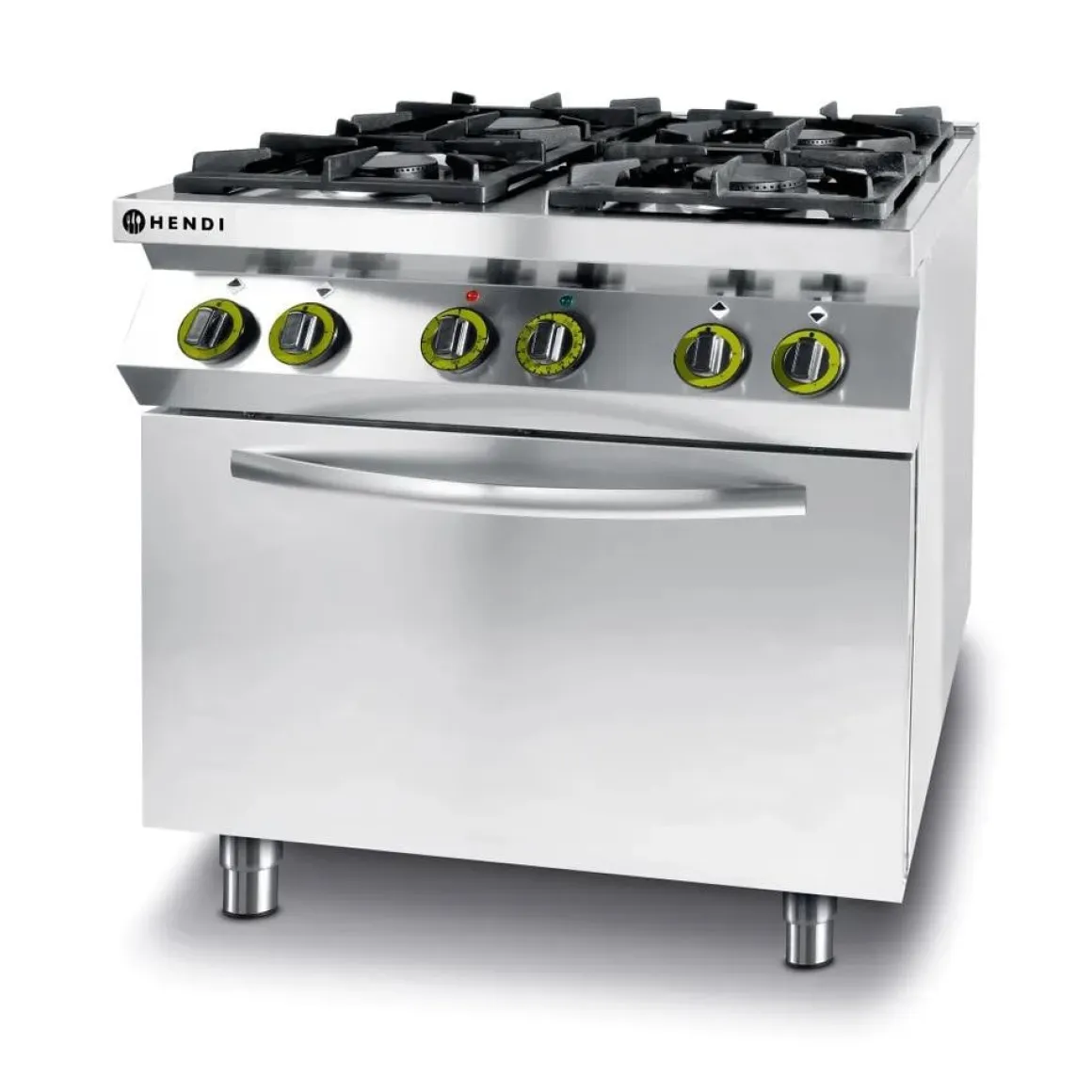 Hendi Gasfornuis 4-pits met convectieoven GN 1/1