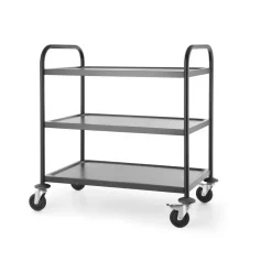 Hendi Serveerwagen mat zwart 3 plateaus