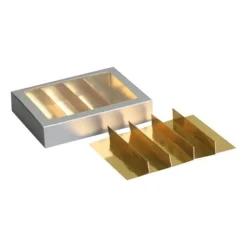 Interieur Chocoladeletterdoos 5-vaks Goud 48 stuks