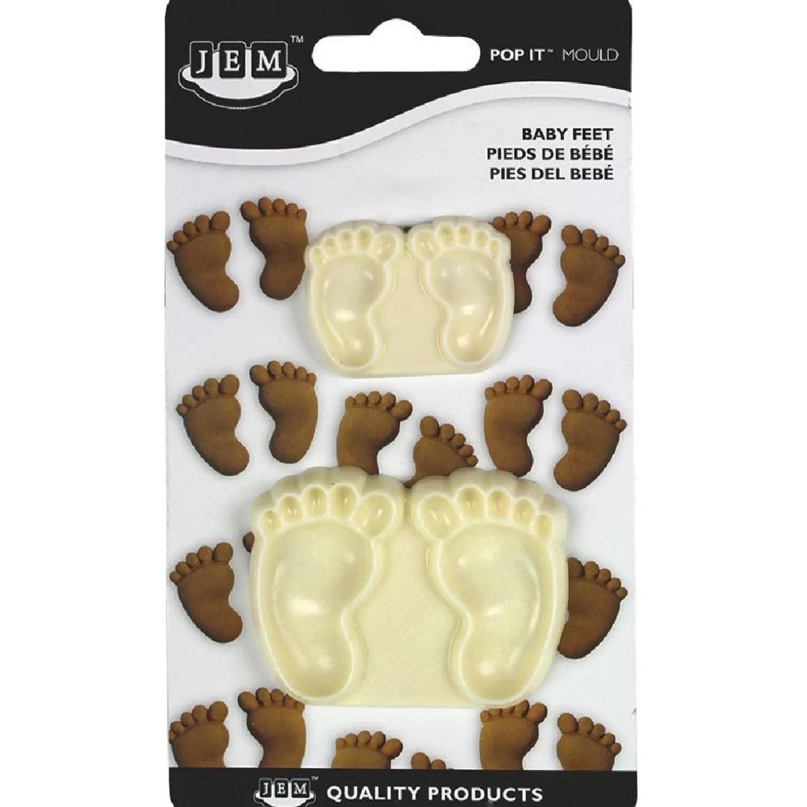 JEM Pop it uitsteker/mal Baby feet (baby voetjes) set/2