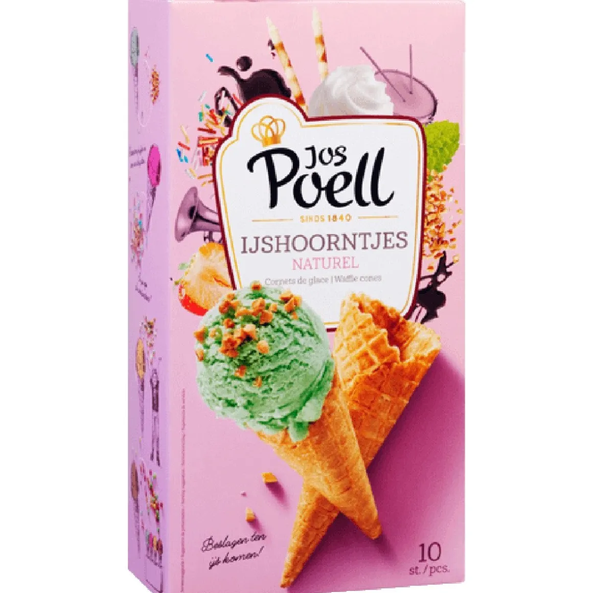 Jos Poell IJshoorntjes Naturel 10st.