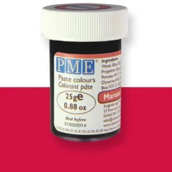 Kleurstof gel PME Maroon Red 25 gram