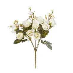 Kunst Rozenstruik 10 Bloemen Wit 30cm