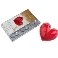 Martellato Chocolade Holvorm Diamant Hart (6x) 70x66x20mm