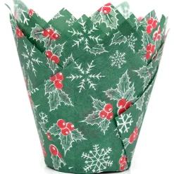 Muffin Cups HoM Tulp Hulstblaadjes Kerst 36st.