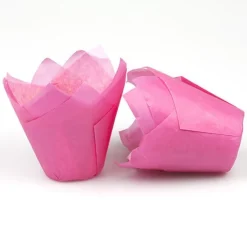 Muffin cups tulpmodel Roze 200 st.
