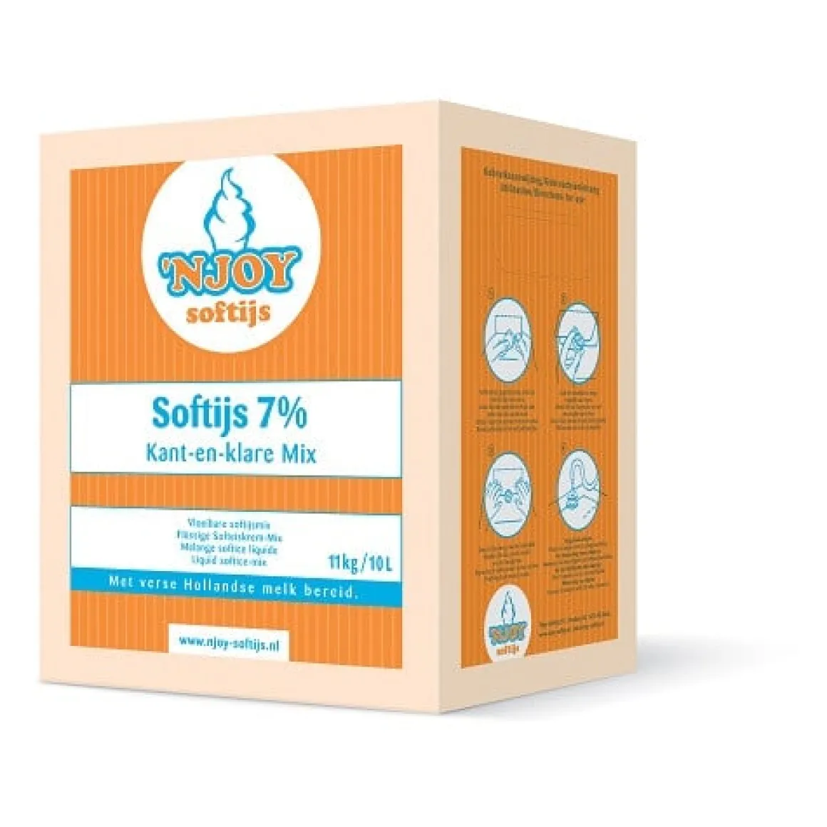 Njoy IJsmix Vloeibaar K+K Vanille 7% (10 liter)