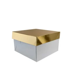 Panettonedoos Wit met Goud 24x24x15(h)cm