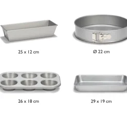 Patisse Bakvormen Silver-Top Set/4**