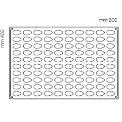 Pavoni Siliconen Vorm Mini Quenelle 42mm (100) 60x40cm