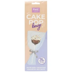 PME Cakepop zakjes met zilveren strikjes 25x7,6cm 25st.