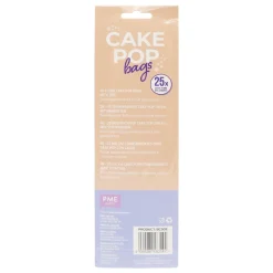 PME Cakepop zakjes met zilveren strikjes 25x7,6cm 25st.