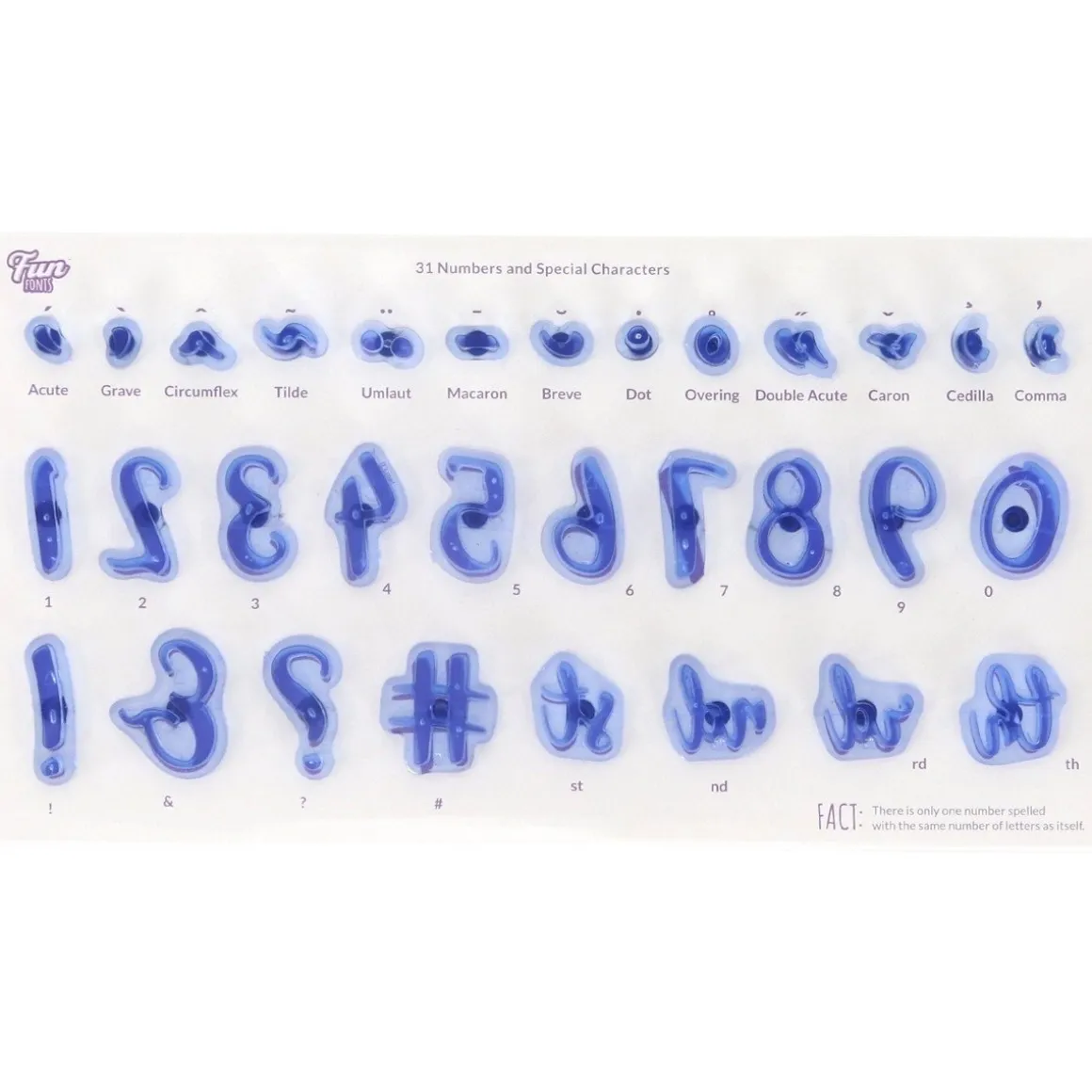 PME Cijfers & Tekens Stempelset Fun Fonts - Collectie 1