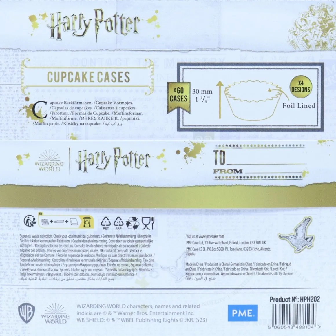 PME Harry Potter Huizen Cupcake Vormpjes Ø52mm 60st.