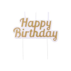 PME Taartkaarsje Happy Birthday Goud