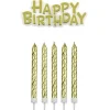 PME Taartkaarsjes Happy Birthday Goud set/17