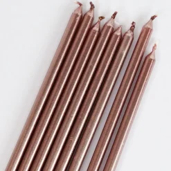 PME Taartkaarsjes Rose Goud Extra Lang (15cm) Set/16