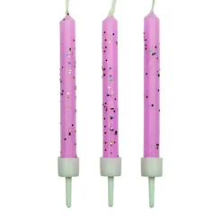 PME Taartkaarsjes Roze met glitter 10 stuks