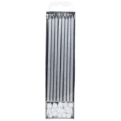 PME Taartkaarsjes Zilver Extra Lang (15cm) Set/16