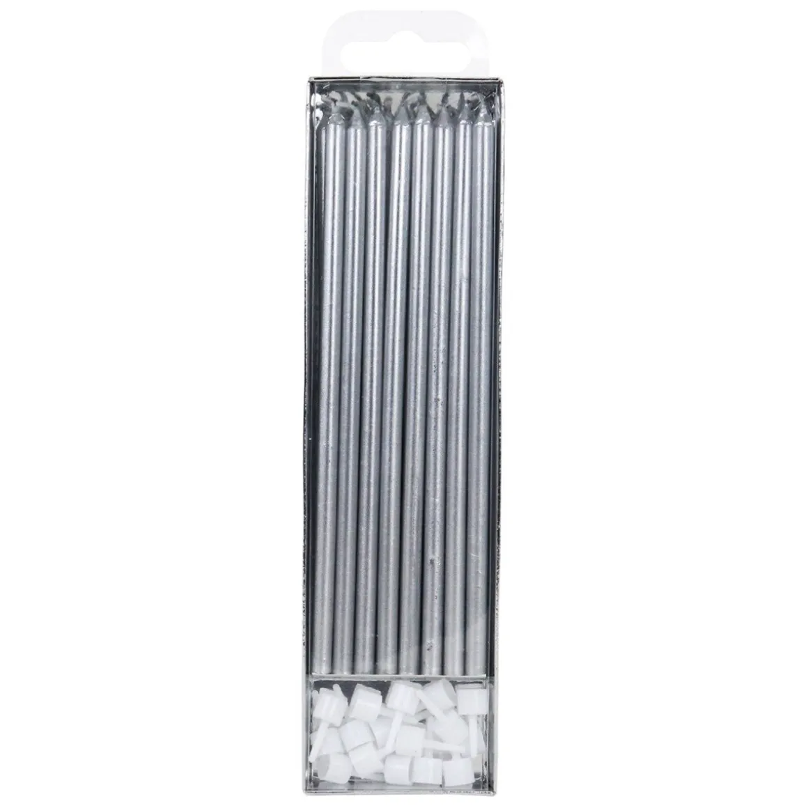 PME Taartkaarsjes Zilver Extra Lang (15cm) Set/16