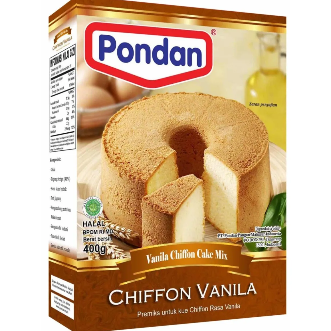 Pondan Cakemix Chiffon Vanille 400g