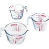 Pyrex Maatbekers Glas (0,25L/0,5L/1L) Set/3
