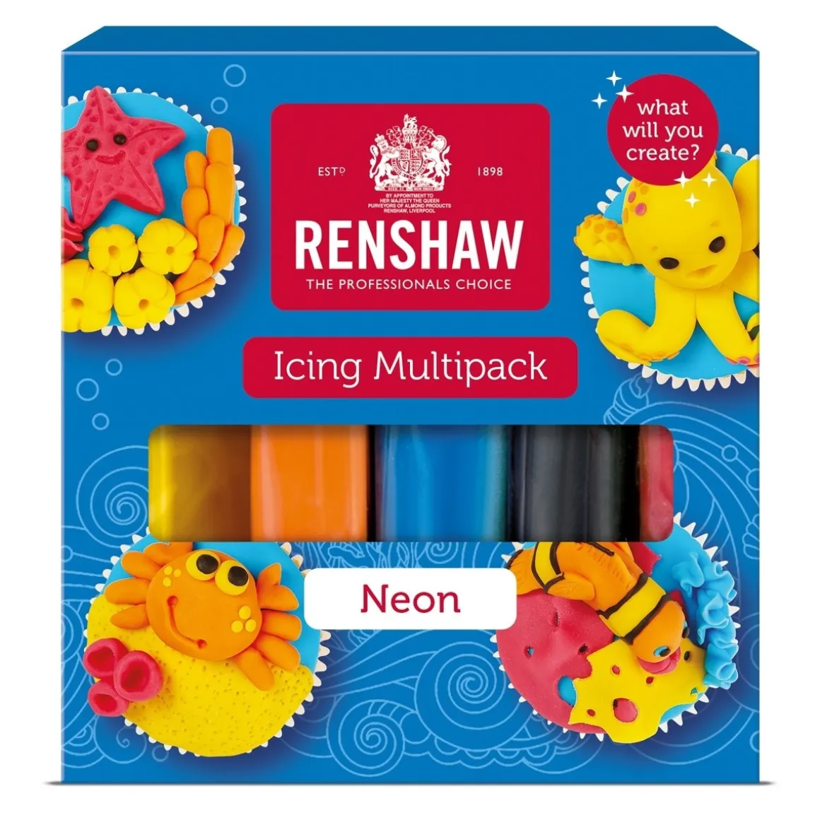 Renshaw Rolfondant Multipack Neon Kleuren 5x100g