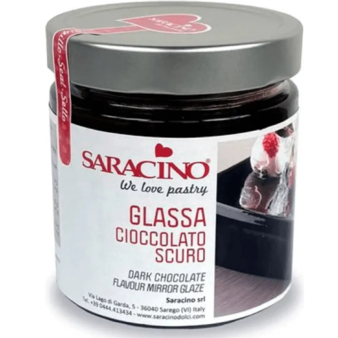 Saracino Mirror Glaze Pure Chocolade 350g