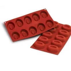 Siliconen Bakvorm Savarin Ovaal 70x52x24mm (10)