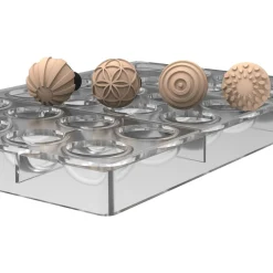 Silikomart Bonbonvorm Rond (24) + Choco Stamps (4) Ø3,1cm