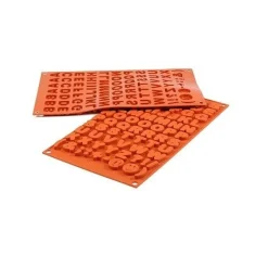 Silikomart Chocolademal Alfabet (A t/m Z + tekens) 2x2 cm