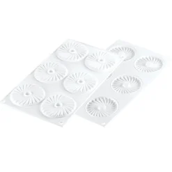 Silikomart Siliconen Bakvorm Plissé (6x) Ø7,5x0,8cm