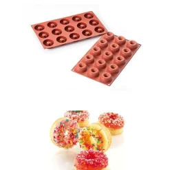 Silikomart Siliconen Bakvorm Mini Donuts Ø4,5-1,5x1,8cm (15)