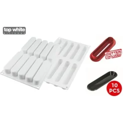 Silikomart Siliconen Vorm Eclair 13x2,5x2,5cm (10)