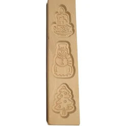 Speculaasplank Kerst (Kaars/Sneeuwpop/Kerstboom) (3x) 8x7cm.
