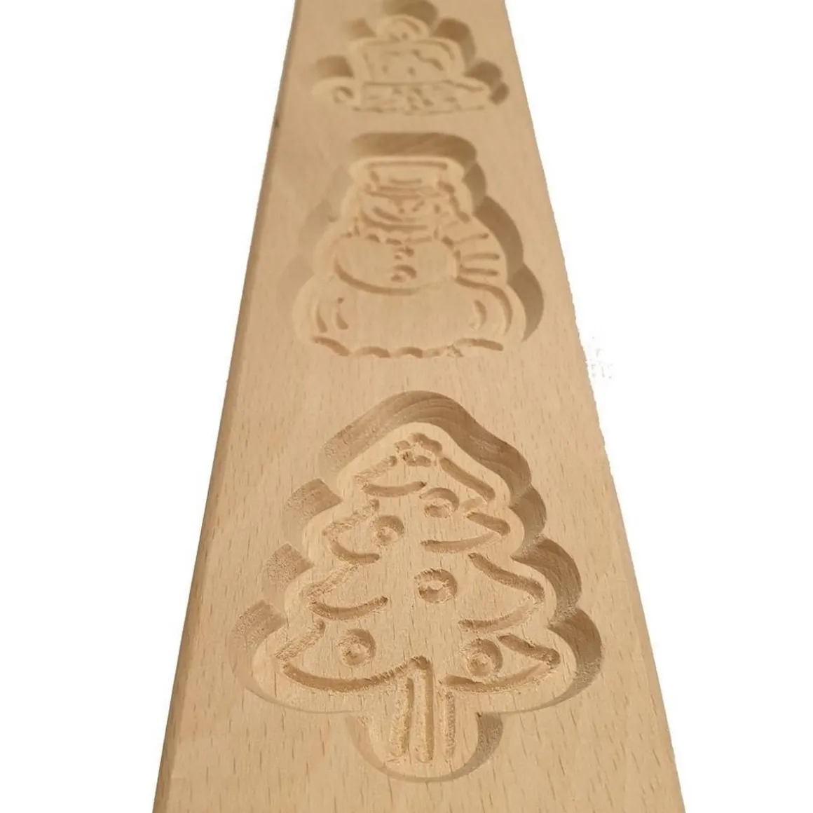 Speculaasplank Kerst (Kaars/Sneeuwpop/Kerstboom) (3x) 8x7cm.