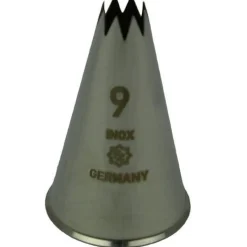 Spuitmondje gekarteld 8 Tands RVS 9mm