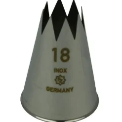 Spuitmondje gekarteld 8 Tands RVS 18mm