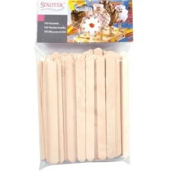 Städter Lolly/IJsstokjes plat hout 100 stuks 11cm