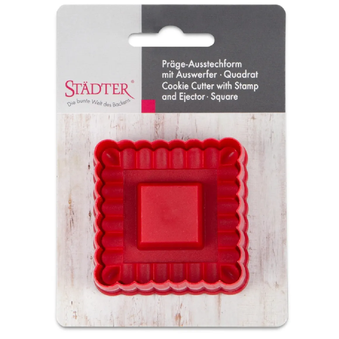 Städter Plunger Cutter Vierkant Gekarteld 6cm**