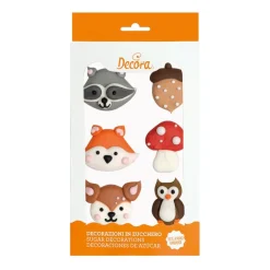 Suikerdecoratie Bos Dieren 3,5-4cm 6st.