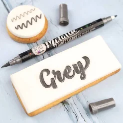 Sweet Stamp Stift Eetbare Inkt Dubbelzijdig Metallic Grijs
