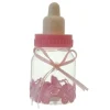 Taartdecoratie Baby Zuigfles Roze 9cm