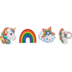 Taartdecoratie Unicorn Ringen 12 stuks