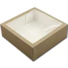 Taartdoos met venster 26x26x9cm. Kraft 3st