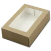 Taartdoos met venster 19x12,5x5cm. Kraft 50st