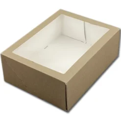 Taartdoos met venster 26x20x9cm. Kraft 3st