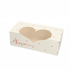 Taartdoos met venster 26x12x9cm. Love