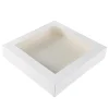 Taartdoos met venster 30x30x6cm. Wit 3st